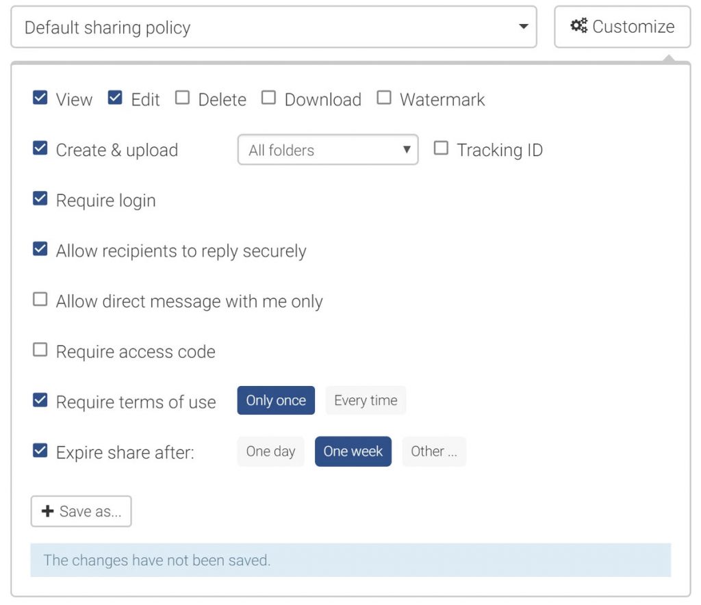 e-Share - Fine grained sharing options